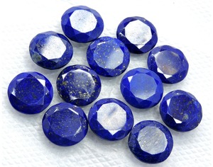 Paire de cabochons à facettes en lapis-lazuli naturel pour la fabrication de bijoux - Product Image 2