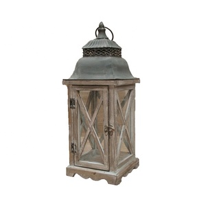 Lanternes de bougie en bois faites à la main de qualité supérieure pour la décoration de la maison avec dessus en métal disponibles à l'exportation - Product Image 5