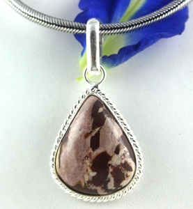92.5 Sterling naturel zèbre jaspe pierre précieuse poire ovale et fantaisie forme pendentif à breloque femmes bijoux en gros - Product Image 4