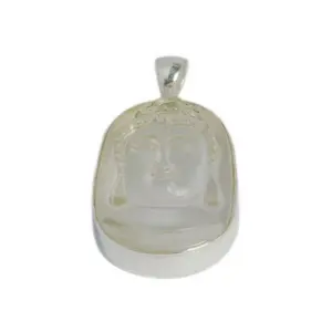 Unique Buddha Lord Designer Pendant Natural Crystal Gemstone 925 Sterling Silver Pendants Necklace For Unisex Jewelry