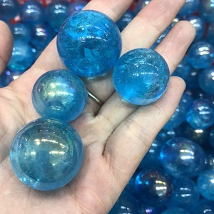 Boule de <span class=keywords><strong>Quartz</strong></span> naturel <span class=keywords><strong>Aqua</strong></span> <span class=keywords><strong>Aura</strong></span>, boule de cristal bleu pour peinture galvanoplastie, à vendre, livraison gratuite - Product Image 3