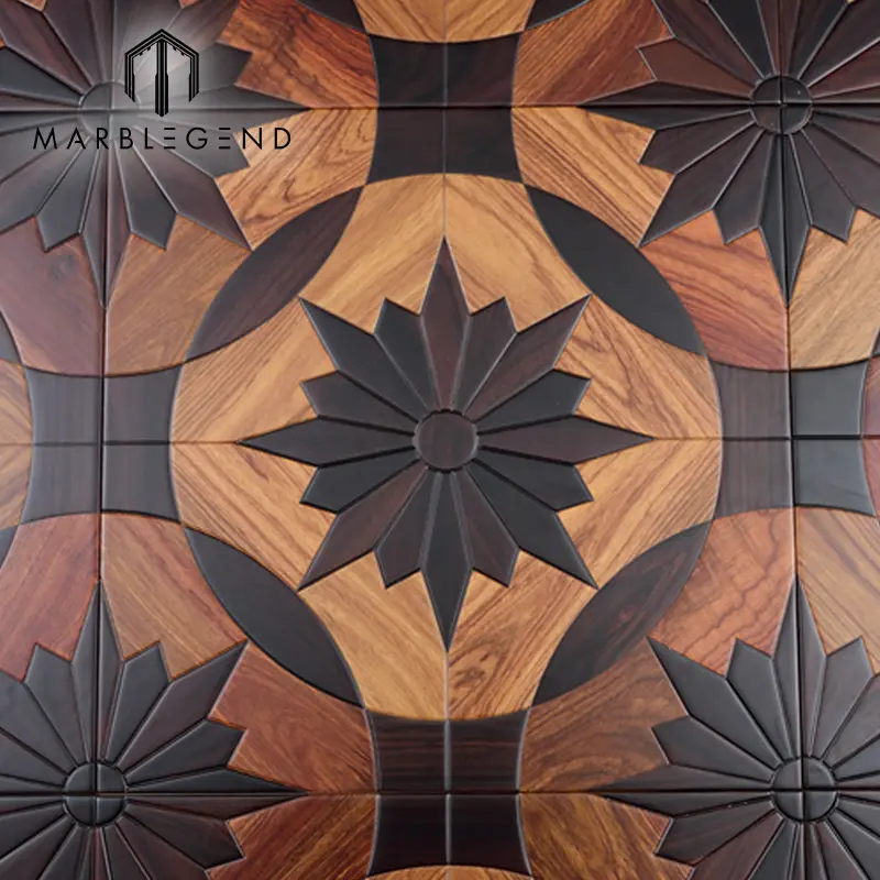 Custom Santos Rose Parquetry รูปแบบการออกแบบพื้นไม้ปาร์เก้พื้นไม้ทึบสำหรับโครงการ