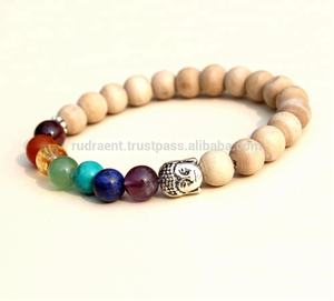 Pulsera de Cuentas de Tulsi de 7 Chakras, Cuentas Espirituales Elásticas - Product Image 4
