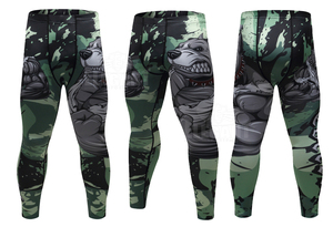 2pcsSets hombre de pantalones ajustados camiseta Leggings deportes traje de Jogging gimnasio entrenamiento MMA erupción hombre - Product Image 3