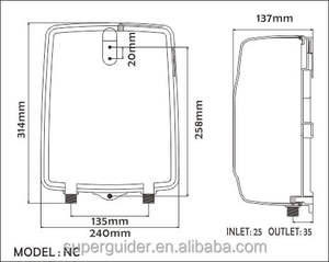 Calentador de Agua Eléctrico MIT con Soporte de Pared, Cabezal de Ducha para Salón, Funcionamiento en Inglés para Hoteles y Hogares - Carcasa de Plástico Resistente - Product Image 6