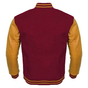 OEM venta al por mayor vintage de talla grande chaqueta universitaria logotipo personalizado Letterman béisbol ropa deportiva impermeable de cuero invierno precio barato - Product Image 2
