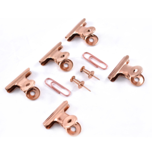 Clips de papeterie Vintage super cool, 1 pièces, série nostalgique, couleur or Rose, pack de lieurs de papier assortis, épingles dans un plateau de rangement, papeterie - Product Image 5