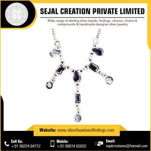 Último collar de diseño antiguo para plata de ley 925 unisex con piedra de topacio joyería de cadena única - Product Image 3