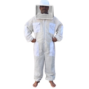 Traje de apicultura de 3 capas de malla totalmente ventilada Proveedor de velo de estilo cuadrado - Product Image 4