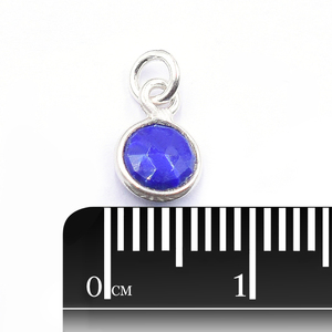 Lapislázuli Natural Redondo de Plata Esterlina Bisel 14K/18K Chapado en Oro Colgante Hecho a Mano para Hacer Joyas - Product Image 3