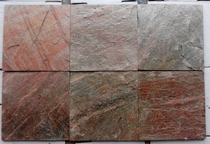 Carreaux de quartzite indien en ardoise de cuivre de qualité supérieure naturels pour revêtement de mur de culture intérieure extérieure d'hôtel fabricant direct - Product Image 4