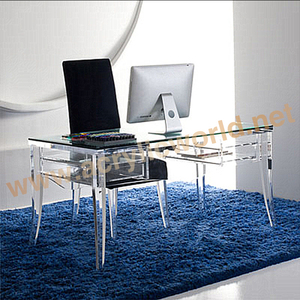 Mesa de comedor cuadrada de acrílico, Cubo de estilo de cristal transparente, silla de escritorio de acrílico - Product Image 3