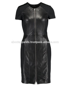 2022 Mới Nhất Thời Trang Tùy Chỉnh Của Người Phụ Nữ Longline Ăn Mặc Chính Hãng Da Cừu Da Ngắn Tay Áo Kim Cương Chống Nhăn Thân Thiện Với Môi OEM - Product Image 5