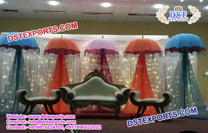 Deslumbrante paraguas para las bodas indias tradicional indio paraguas para Mehndi etapa hecho a mano bordado paraguas pared - Product Image 4