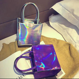 Borsetta con <span class=keywords><strong>Clutch</strong></span> Laser ologramma in <span class=keywords><strong>argento</strong></span> borsa a tracolla Casual con chiusura aperta e decorazione con lettera - Product Image 5