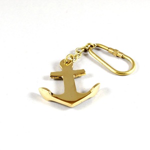 Mini Brass Navy Anchor Keychain Small Metal Marine Nautical <b>Keyring</b> Loop for Business Use Carabiners Promotional Keychains - Product Image 4