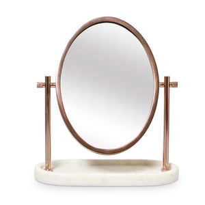 <b>Rose</b> <b>Gold</b> Round Decorative Tabletop Swivel <b>Mirror</b> Frame - Product Image 1