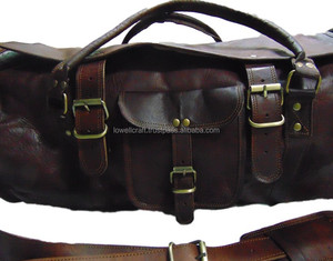 Sac de voyage en cuir véritable LOWELL CRAFT pour homme, sac de sport vintage, sac de voyage de week-end, grand sac à dos marron neuf - Product Image 4