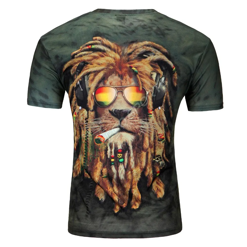 Top Brand 3d T-shirt Animal Lion 3D Short Sleeve T-Shir Shirt Men Funny T Shirts Men Clothing Casual Fitness TeeTop Tiger Tshirt