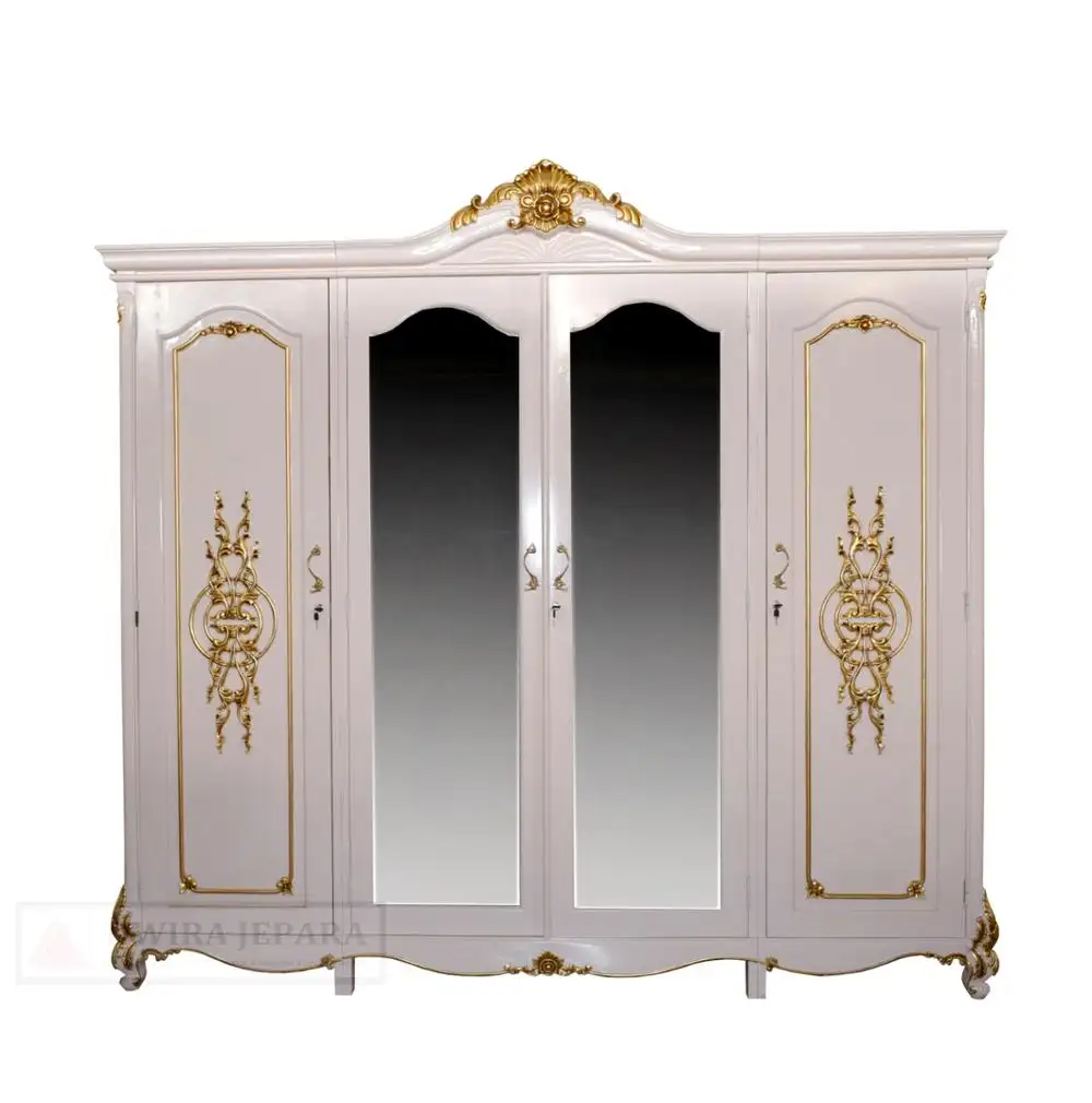 Luxury Classic 4 Doors Wardrobe Bedroom Furniture