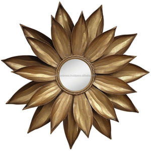 Decoración de Pared de Metal con Árbol de Hojas Verdes y Doradas - Product Image 2