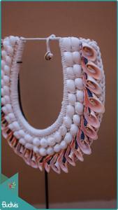 Collar Tribal tradicional de carcasa de Irian indonesio, decoración para el hogar, diseño de interiores, joyería artística, Concha hecha a mano, pluma - Product Image 5