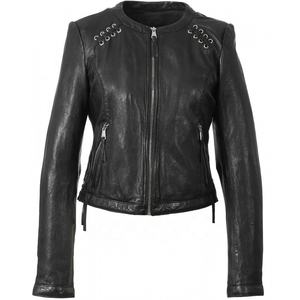 Veste de motard en cuir pour femme, veste à la mode, vente en gros, haute qualité, 2020 - Product Image 1