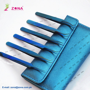 Kit de pincettes à cils bleu testé à la main par des spécialistes des cils avec garantie de qualité Extension de cils assortie au logo privé bleu - Product Image 5