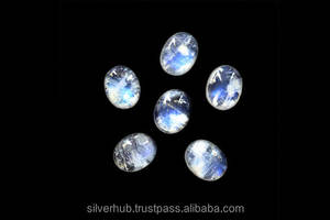 Piedra lunar de arcoíris azul de alta calidad, piedra Natural, piedra preciosa suelta, cabujón ovalado liso, corte, joyería Manual personalizable - Product Image 2
