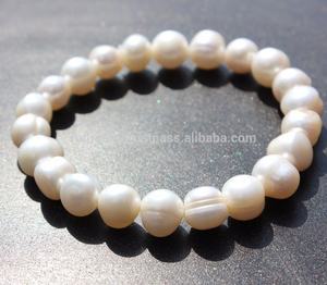 Pulsera de Perlas de Agua Dulce Elegantes de 8mm, Estilo Bohemio, Elástica, con Cuentas, Certificada por Terceros, Marca OEM Rudra Gems - Product Image 2