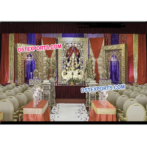 Tradicional indio boda Mogul etapa Rajwada boda recepción etapa configuración boda noche recepción etapa - Product Image 1