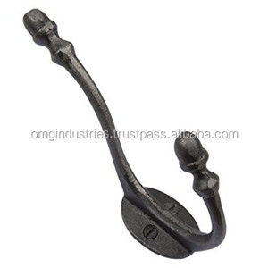 ตะขอแขวนเสื้อเหล็กหล่อสีดำสำหรับโรงเรียน ตะขอแขวนผนังทองเหลืองสีดำ มีจำหน่ายในราคาขายส่ง - Product Image 4