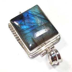 Pendentif décoratif fait à la main, argent sterling 925, jolie chaînette en forme de feu bleu labradorite - Product Image 1