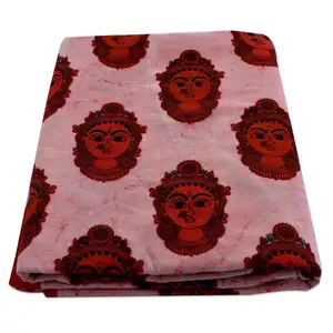 Handmade Cotton Tự Nhiên Vải Bán Buôn Chất Lượng Cao Ấn Độ Hindu Chúa Khối In Tự Nhiên Nhuộm Váy May Chạy Chất Liệu