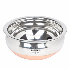 Bol de service fait à la main de 25 oz, intérieur en acier inoxydable et extérieur en cuivre, hdi - Product Image 2