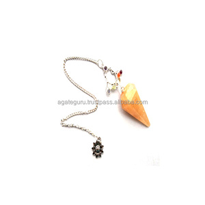 Péndulo de chakras puntiagudos de cristal de Aventurina amarilla - Product Image 1
