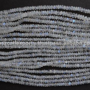 Prix de Blanc Naturel Arc-En-Moonstone Facettes Rondelles perles - Product Image 1