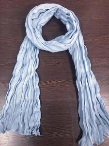 Bufanda arrugada lisa de algodón sólido suave para adultos Accesorio versátil de verano - Product Image 3