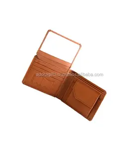 Мужской тонкий бумажник с передним карманом, складной бумажник двойного сложения с блокировкой RFID/производство Индии, высококачественный портативный кожаный бумажник