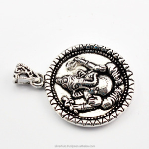 Meilleures ventes Pendentif Ganesh tendance fait à la main en argent 925 Pendentif en argent Bijoux religieux Cadeau pour les cérémonies - Product Image 3