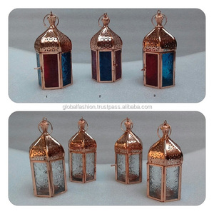 Handmade Fancy Gold-Coated Metal & Glass <b>Candle</b> <b>Lantern</b> for Indoor/<b>Outdoor</b> Christmas Home Decor - Product Image 4