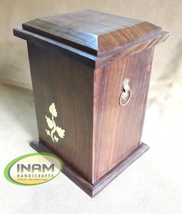 INAM หัตถกรรมที่สวยงามและออกแบบแฮนด์เมดไม้โบราณโกศเผาโกศสำหรับขี้เถ้า - Product Image 2