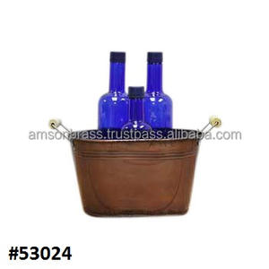 Sided Wooden Handle Ice Tub Antique Copper Decorative Wine <b>Bucket</b> <b>Champagne</b> <b>Bucket</b> Wine Cooler Ice <b>Bucket</b> for Bar Hotel Home Use - Product Image 4