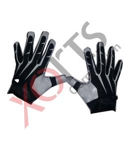 Guantes de Fútbol Americano para Receptor, Acolchados, Negros, con Cierre de Velcro Impermeable y Antideslizante para Deportes al Aire Libre - Product Image 1