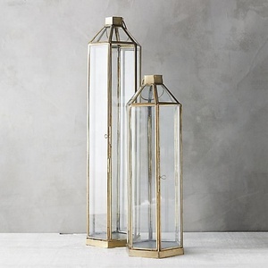 High Quality <b>Large</b> Glass Candle Stick Holder Farmhouse Garden Outdoor Wedding <b>Lantern</b> Decorative Sconces - Product Image 1