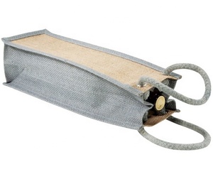 Bolsa de botella de vino de yute ecológica con asa de cuerda Saco de regalo de embalaje reutilizable biodegradable para marca, venta minorista y eventos - Product Image 4