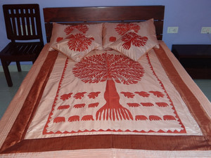Cubierta de cama india de seda/colcha de árbol de la vida de seda - Product Image 2