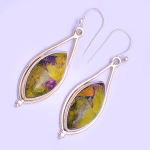 Vente chaude 925 Sterling Silver Stichtite Gemstone Boucles D'oreilles Lunette Réglage Classique Vintage Style pour les Femmes pour les Mariages - Product Image 3