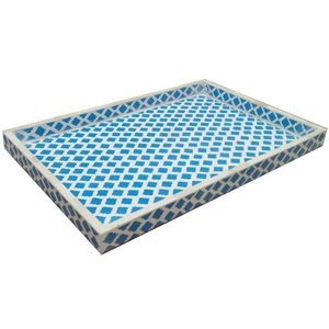 Plateau de service écologique en incrustation d'os avec design en zigzag Style traditionnel pour l'extérieur - Product Image 5