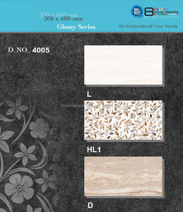 Azulejos de pared de porcelana 3D para baño 2018 300x600mm Azulejos de acentos de ladrillo refractario de inyección de tinta con verdes - Product Image 3